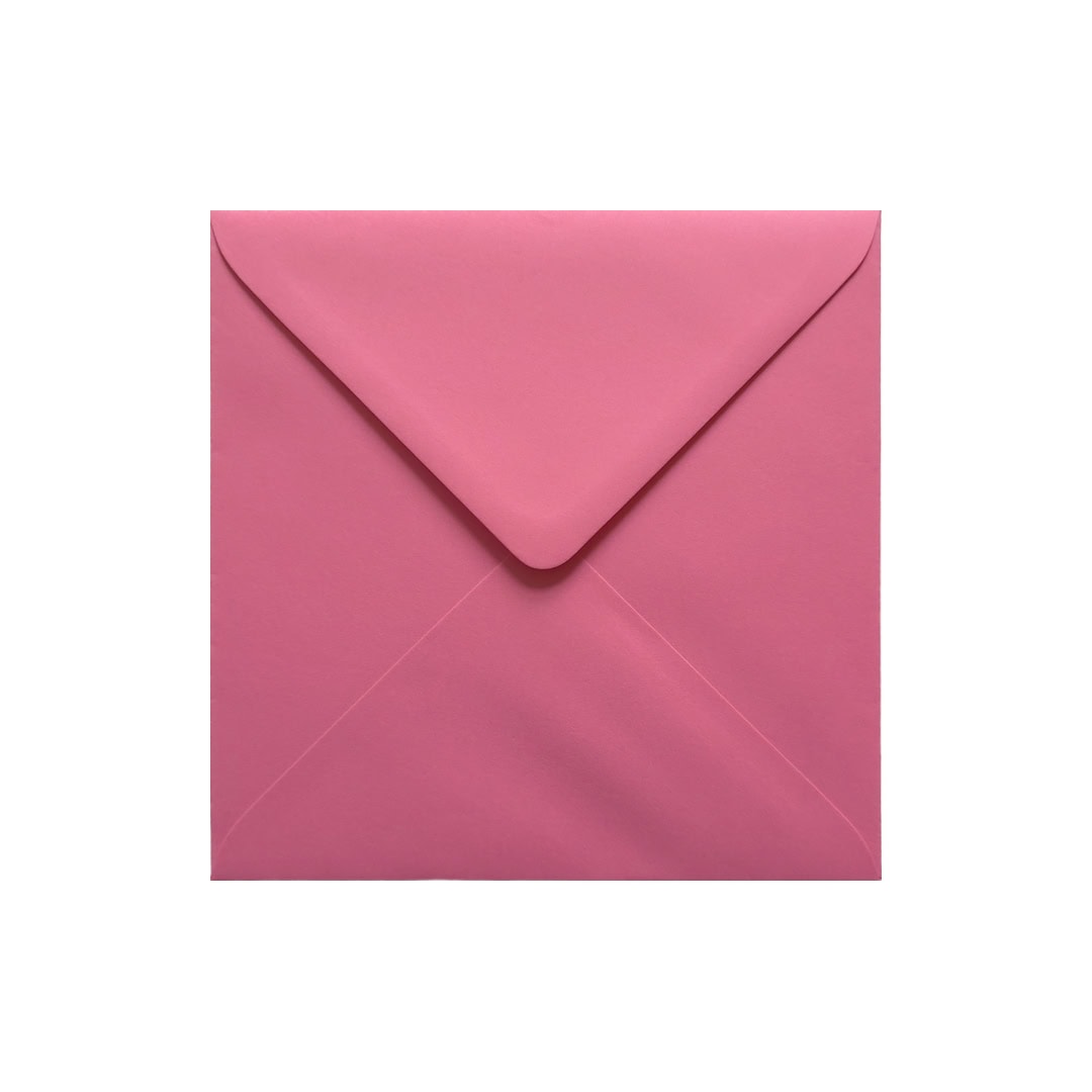 Bubblegum Pink 155mm x 155mm Square Envelope. Gummed. 100gsm V-Flap.