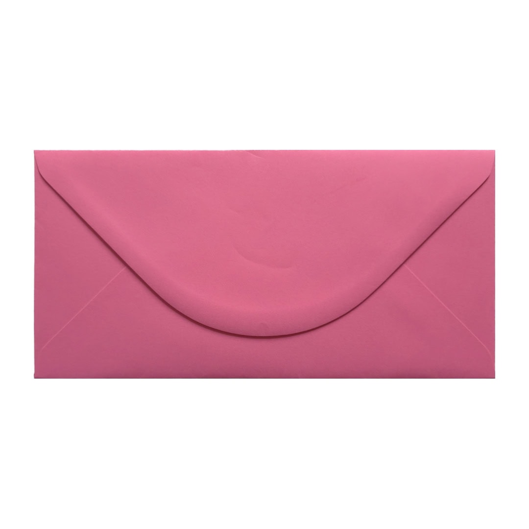 Bubblegum Pink 110mm x 220mm DL Envelope. Gummed. 100gsm V-Flap.