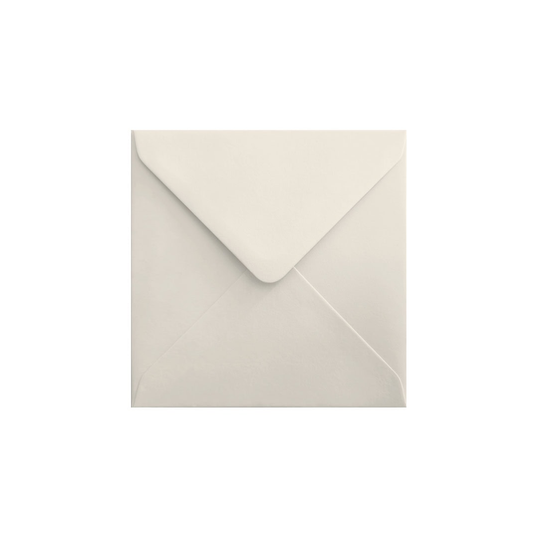 White Small Square Envelope. Gummed Flap. Diamond Pearl 120gsm Wove Finish. 130mm x 130mm.