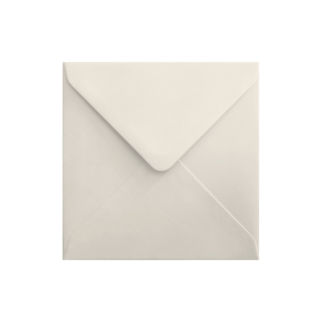 White Square Envelope. Gummed Flap. Diamond Pearl 120gsm Wove Finish. 155mm x 155mm.