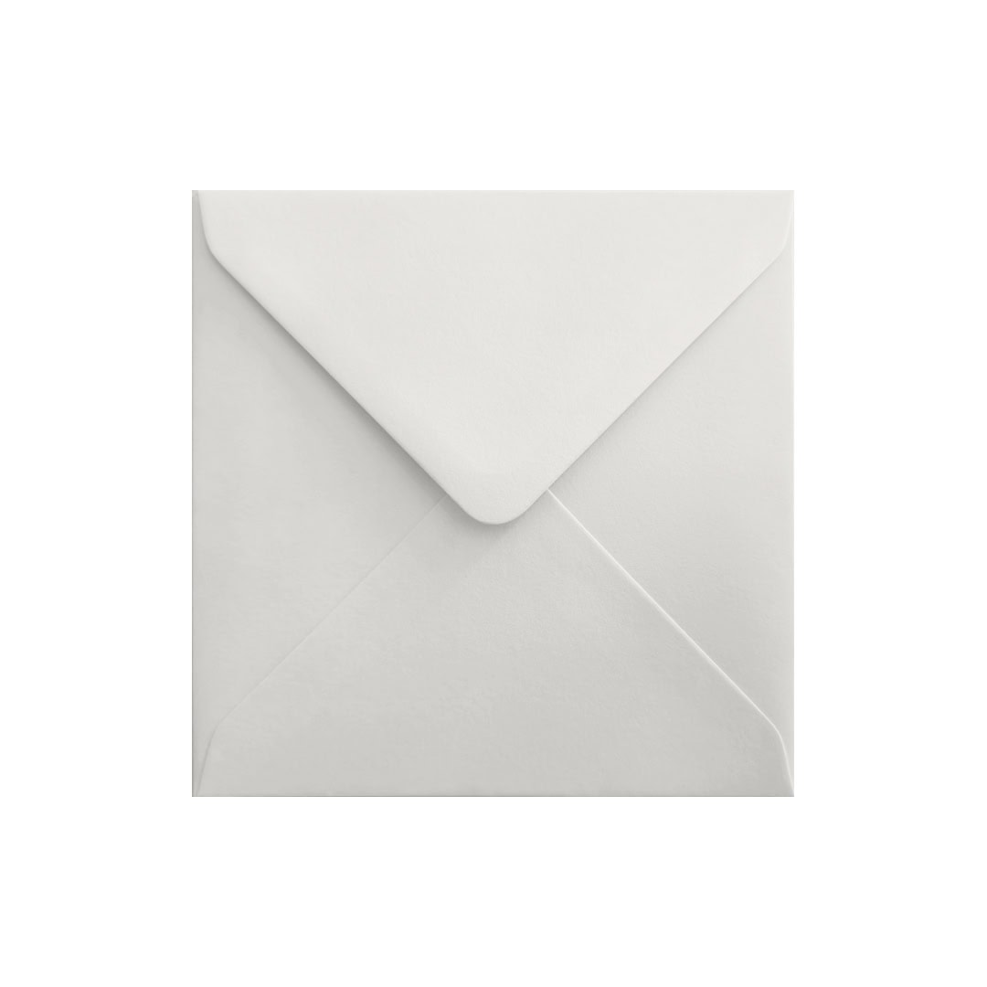 White Square Envelope. Gummed Flap. Diamond White 135gsm Wove Finish. 155mm x 155mm.