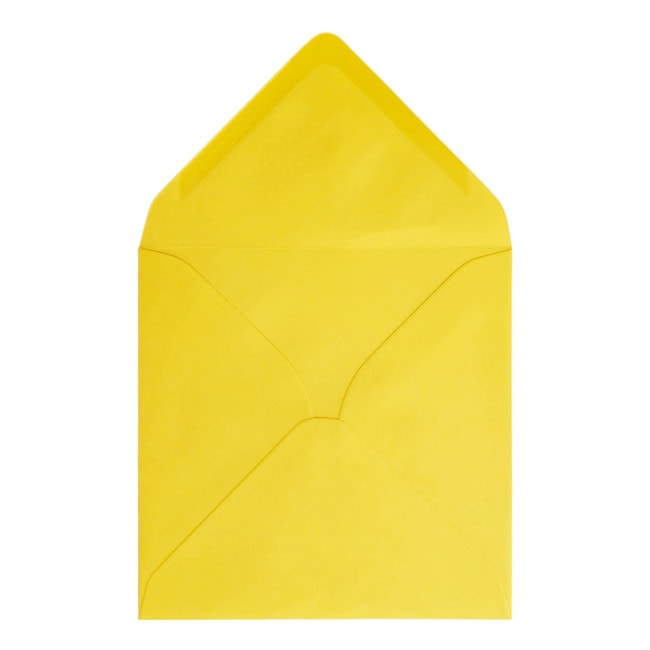 Canary Yellow Envelope 155mm Square Open