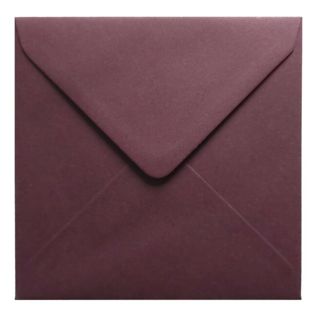 Claret Red Envelope 130mm Square Closed