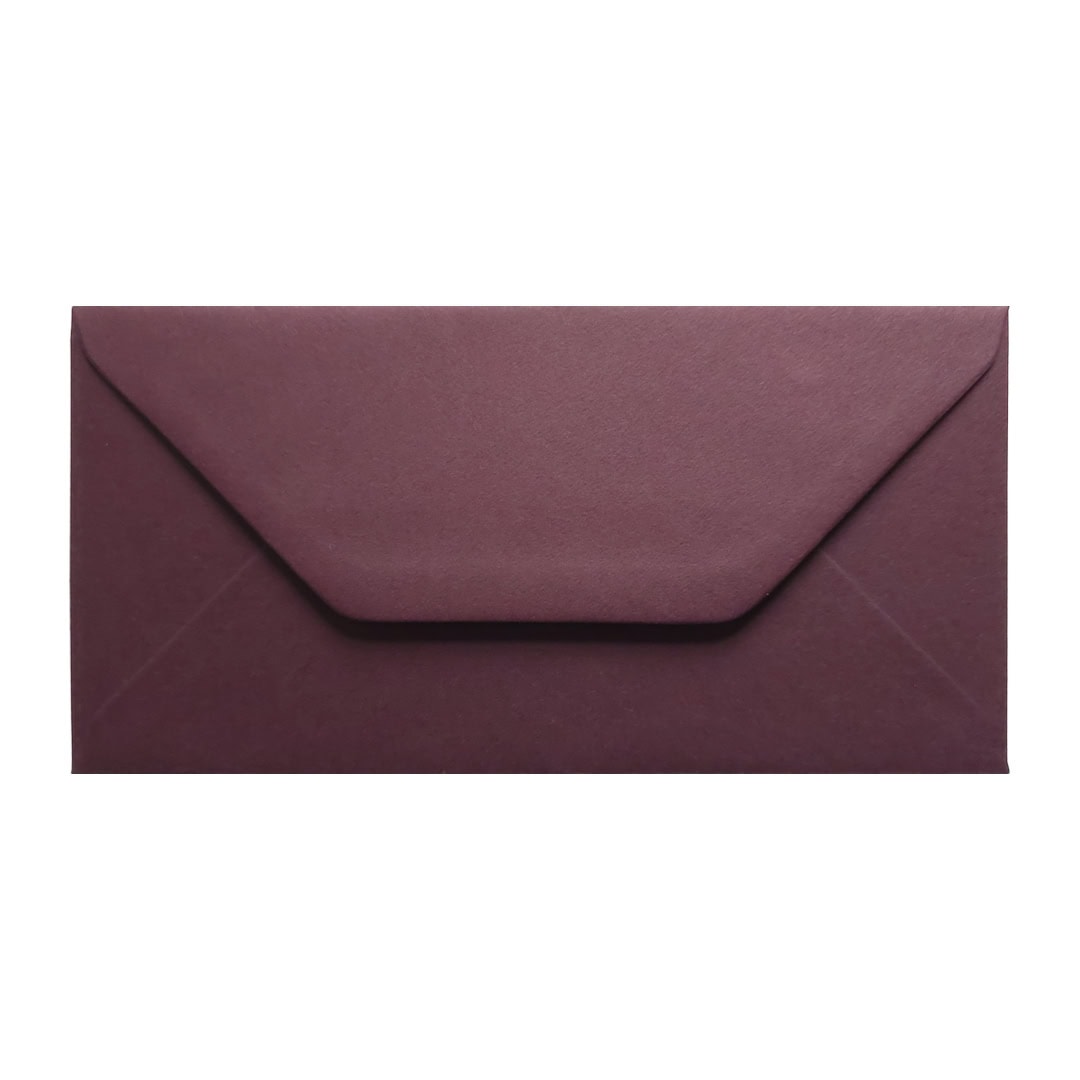 Deep Burgundy 110mm x 220mm Envelope. Red 120gsm DL Envelope. Gummed.