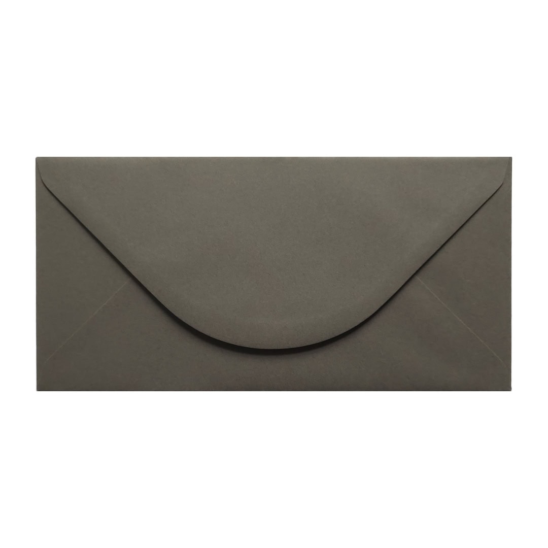 Dark Grey 110mm x 220mm Envelope. Grey 135gsm DL Envelope. Gummed.