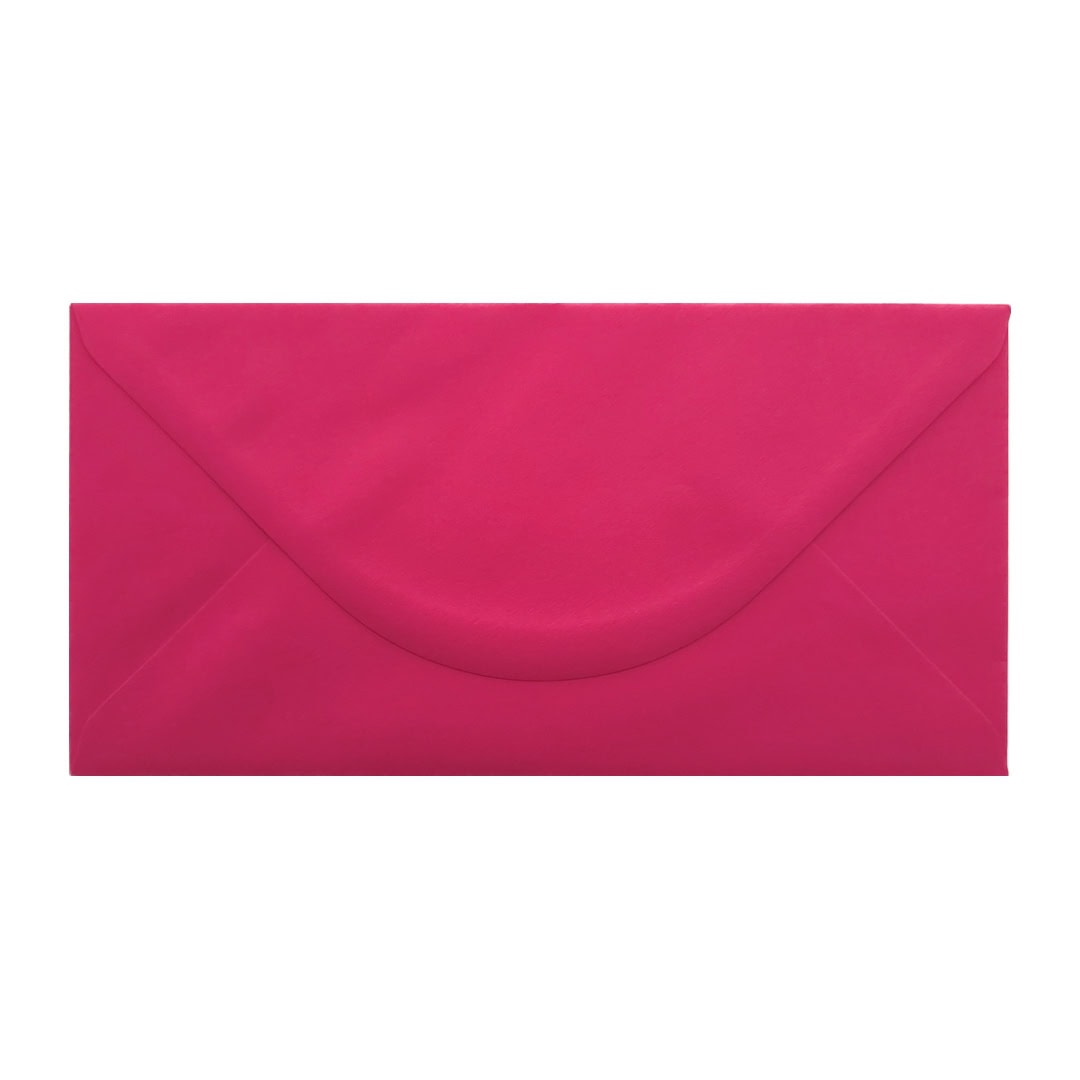 Fuchsia Pink 110mm x 220mm Envelope. Pink 100gsm DL Envelope. Gummed.