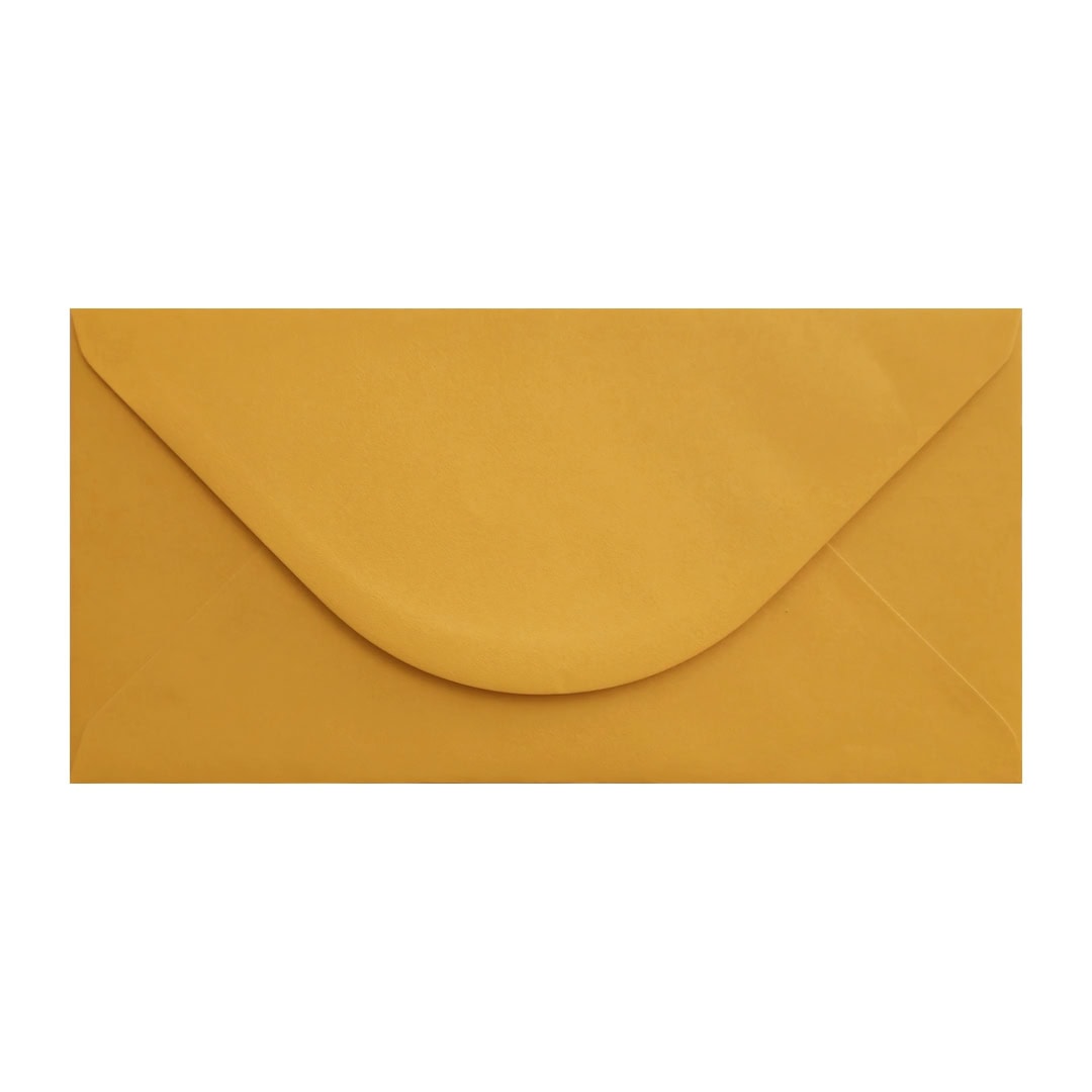 Golden Yellow 110mm x 220mm Envelope. Yellow 100gsm DL Envelope. Gummed.