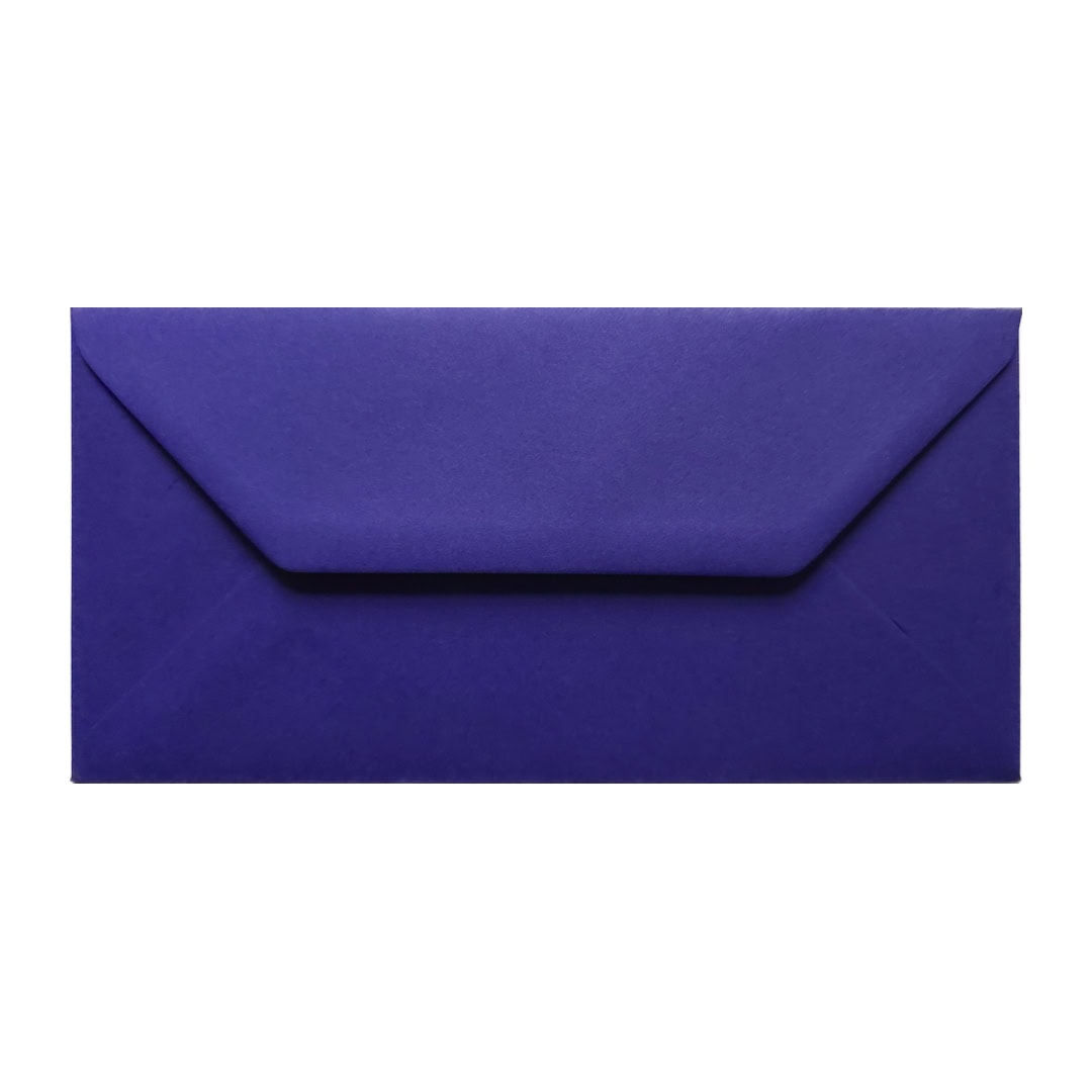 Blue DL Envelope. Gummed Flap. Intense Iris 135gsm Smooth Finish. 110mm x 220mm.