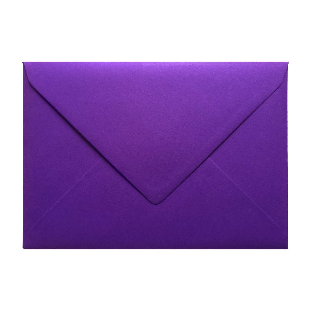 100 Purple A5 Envelopes. Gummed Flap. Intense Purple 135gsm Smooth Finish. 152mm x 216mm.