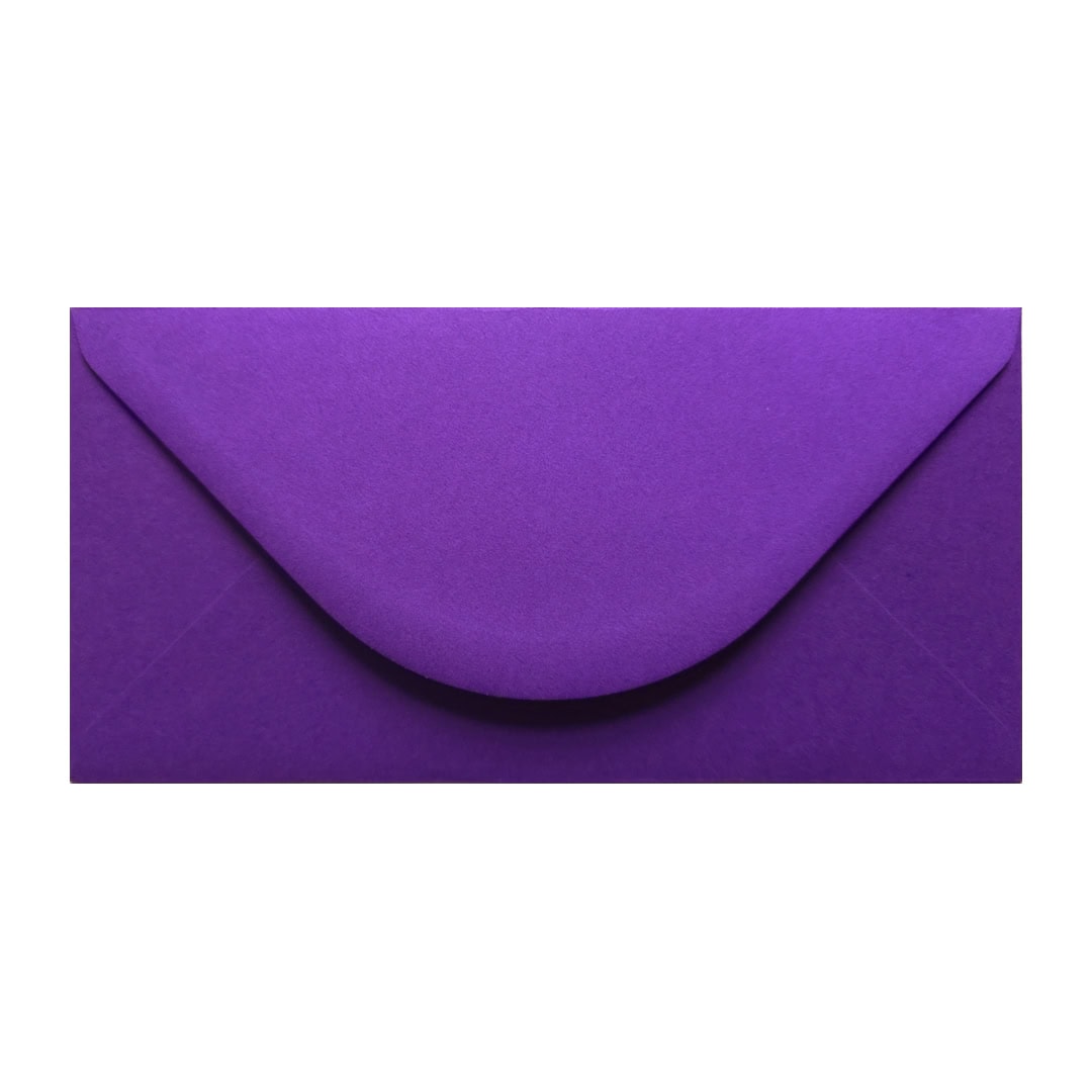 Purple DL Envelope. Gummed Flap. Intense Purple 135gsm Smooth Finish. 110mm x 220mm.