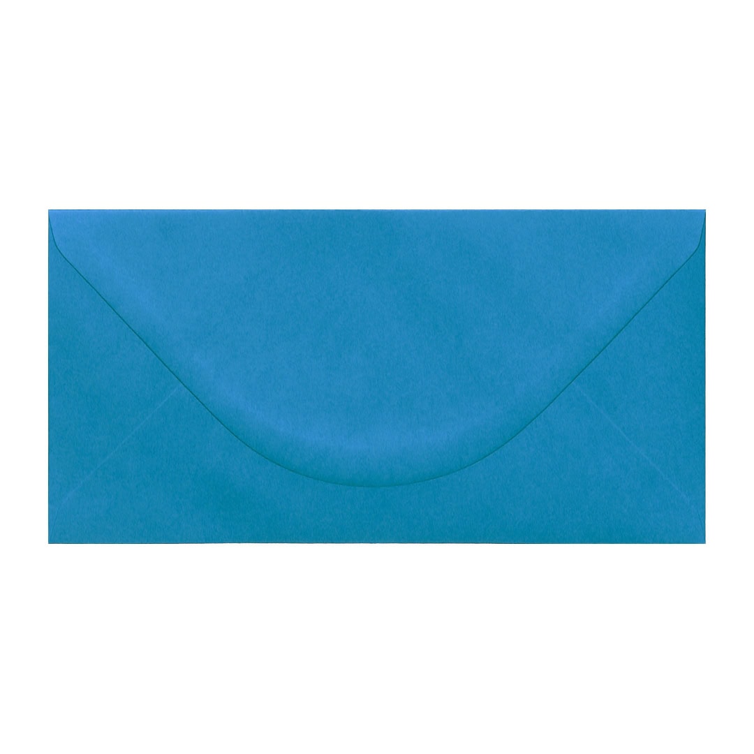 Kingfisher Blue 110mm x 220mm Envelope. Blue 100gsm DL Envelope. Gummed.