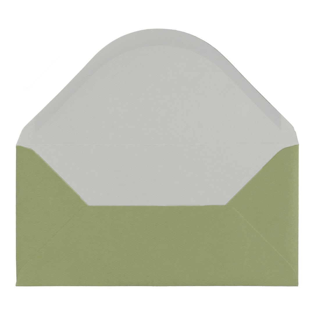 Olive Green Envelope Dl Open
