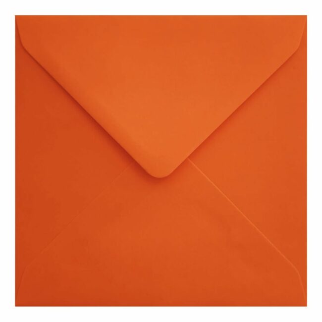 Orange Envelope 155mm Square Closed