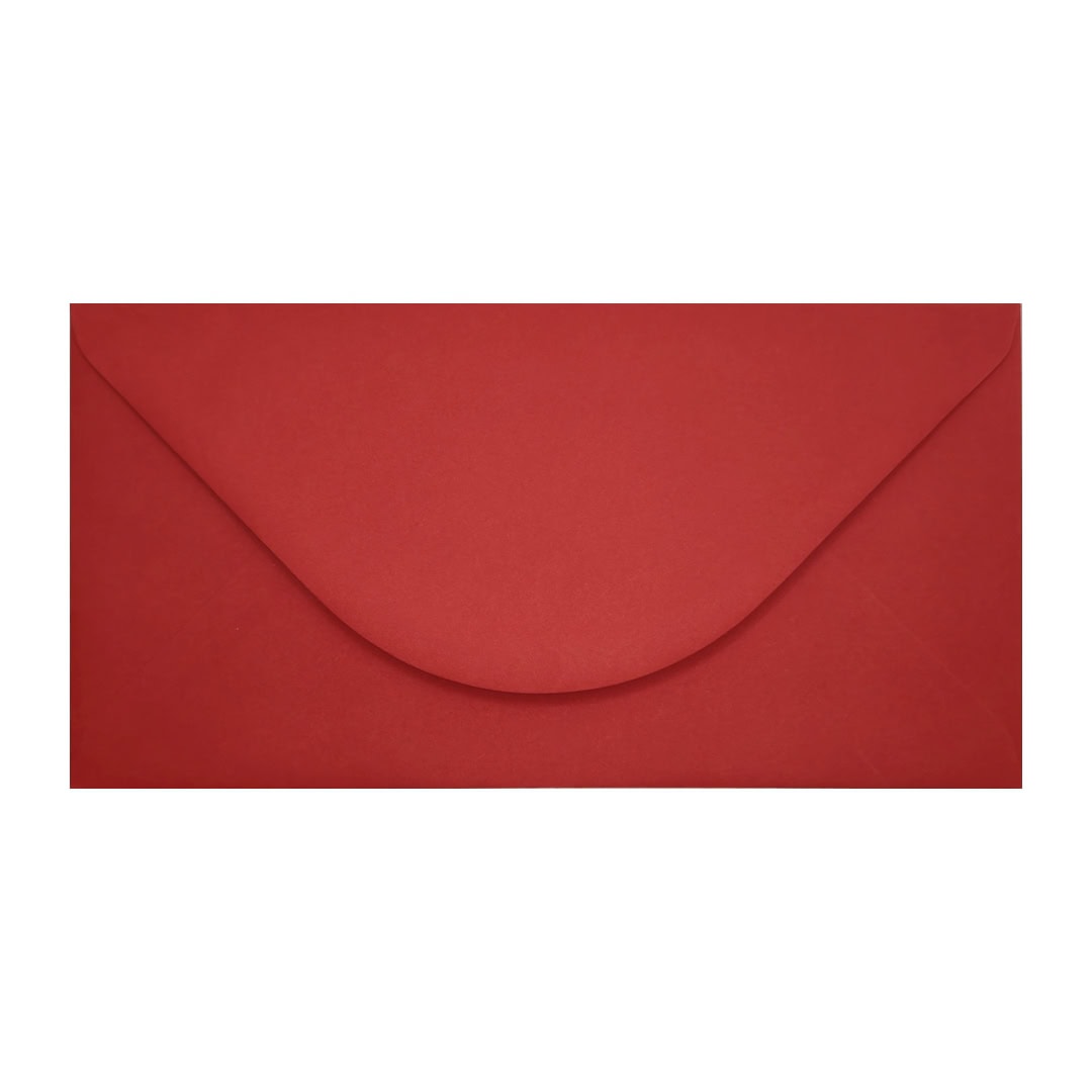 Poppy Red 110mm x 220mm Envelope. Red 100gsm DL Envelope. Gummed.