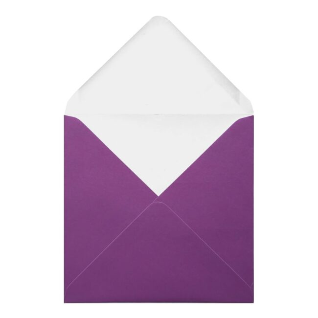Purple Envelope 155mm Square Open