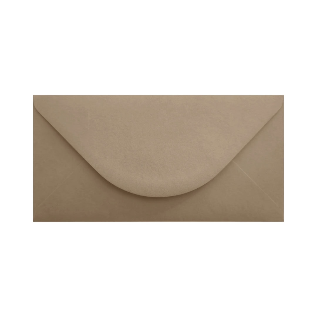 Shitake Brown 110mm x 220mm DL Envelope. Gummed. 120gsm V-Flap.