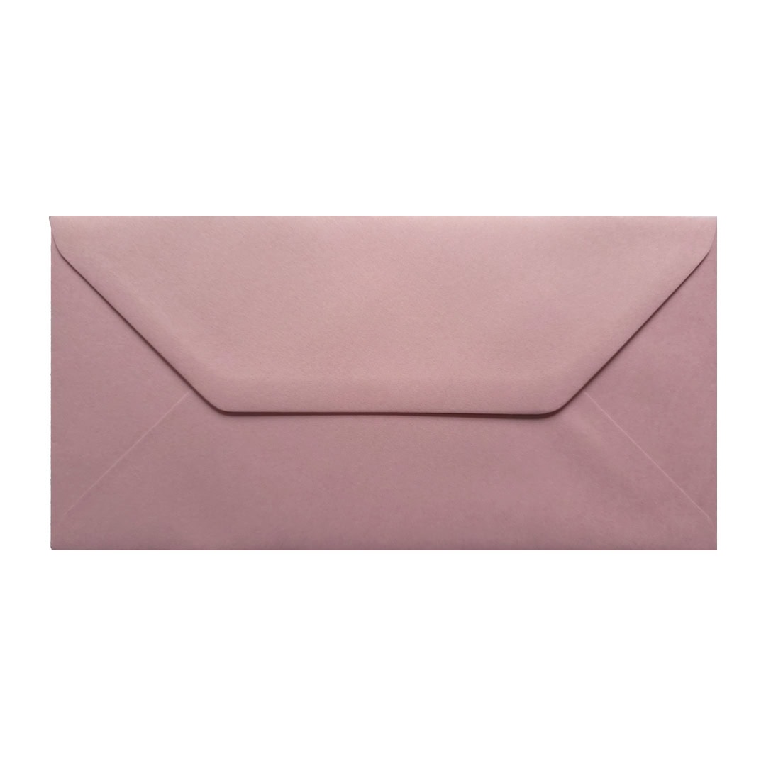 Vintage Pink 110mm x 220mm Envelope. Pink 120gsm DL Envelope. Gummed.
