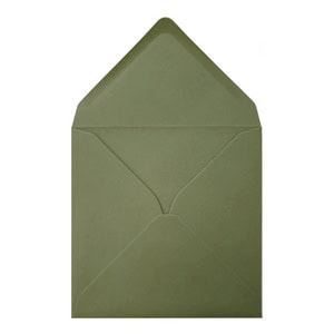 Vintage Green Envelope 130mm Square Open