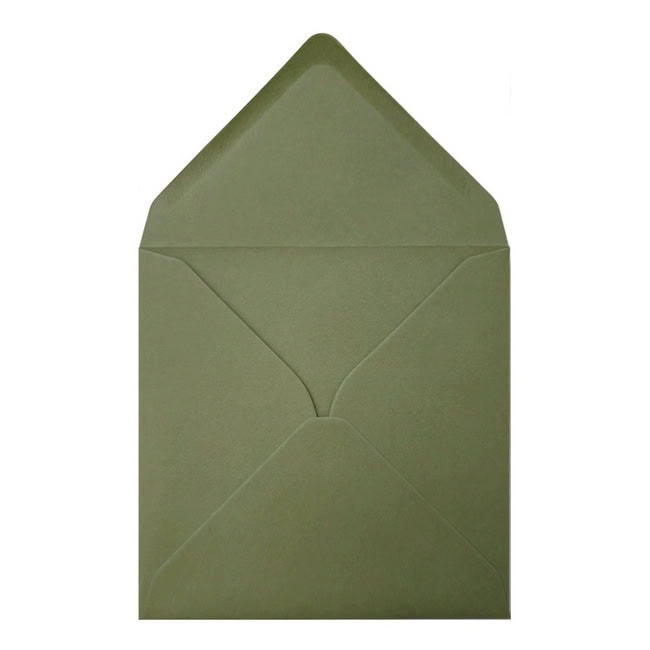 Vintage Green Envelope 155mm Square Open