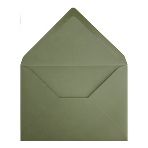 Vintage Green Envelope C7 Open