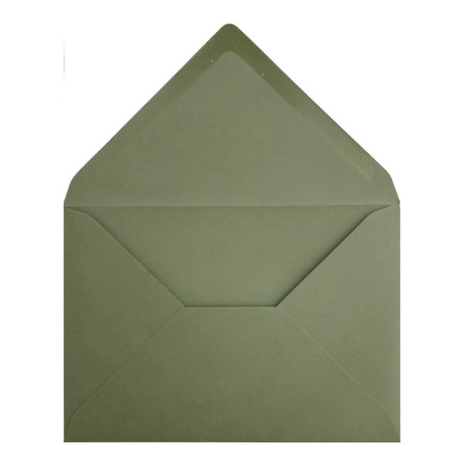 Vintage Green Envelope C7 Open