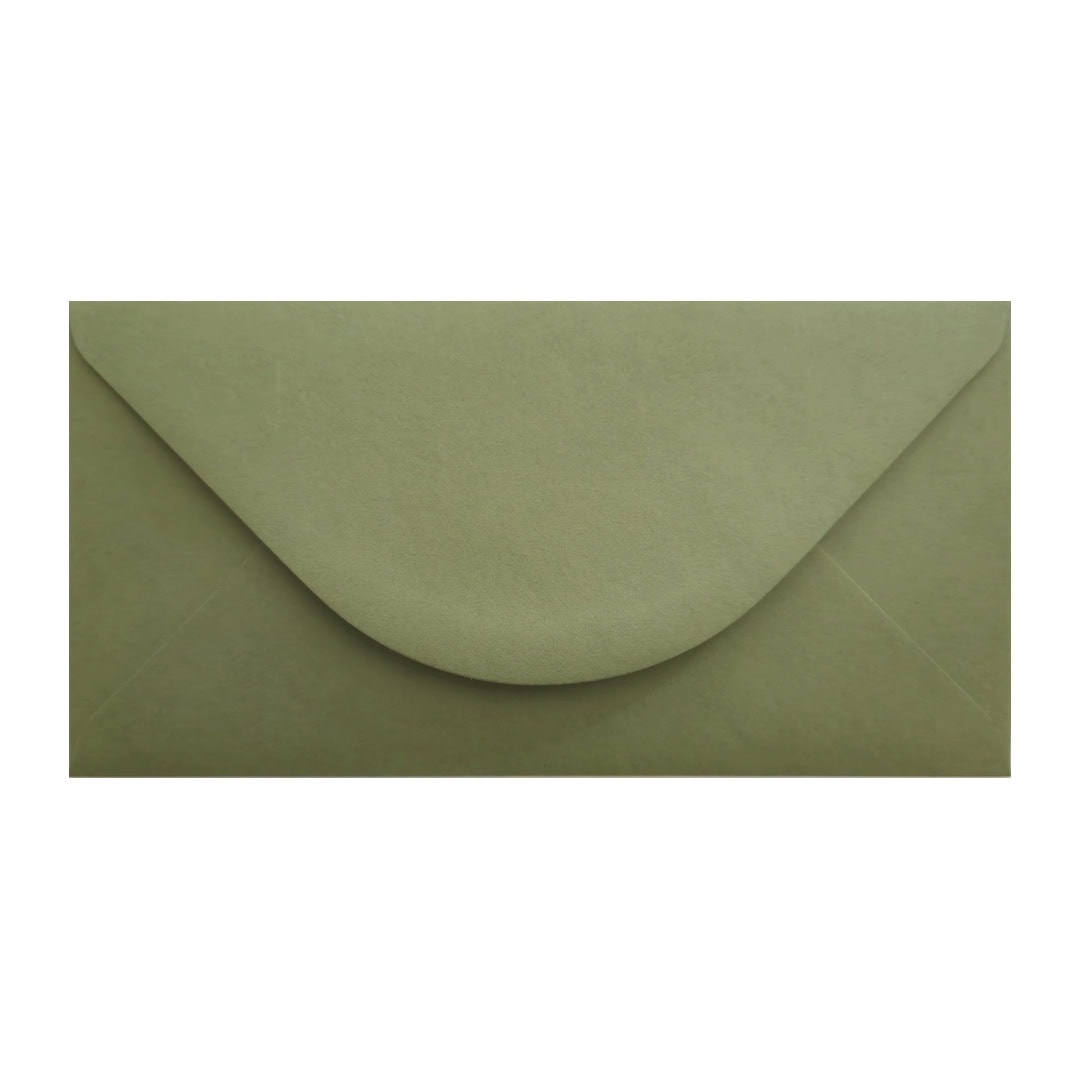 Vintage Green 110mm x 220mm Envelope. Green 135gsm DL Envelope. Gummed.