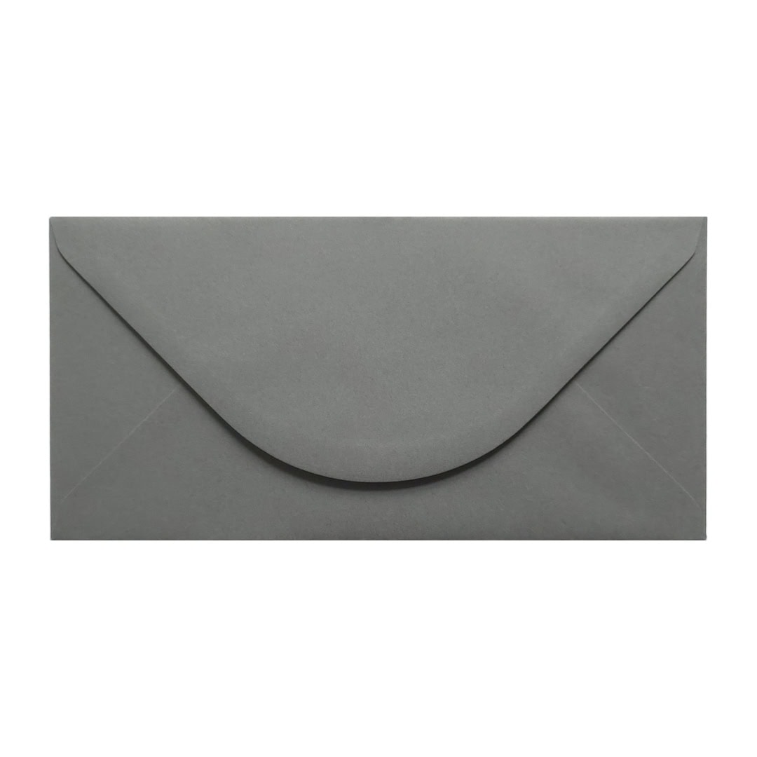 Vintage Grey 110mm x 220mm Envelope. Grey 120gsm DL Envelope. Gummed.