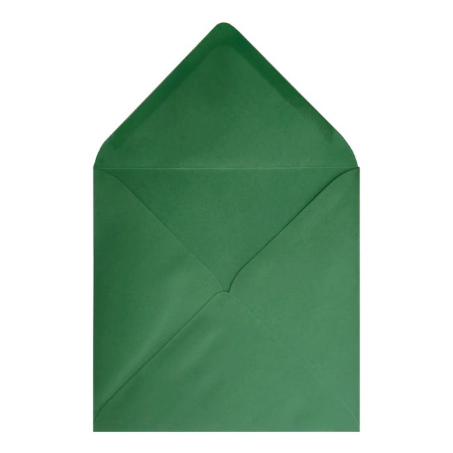 Xmas Green Envelope 155mm Square Open