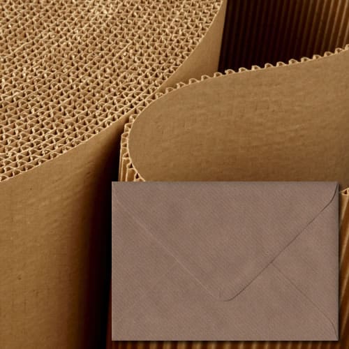 Brown Ribbed Textured Envelopes