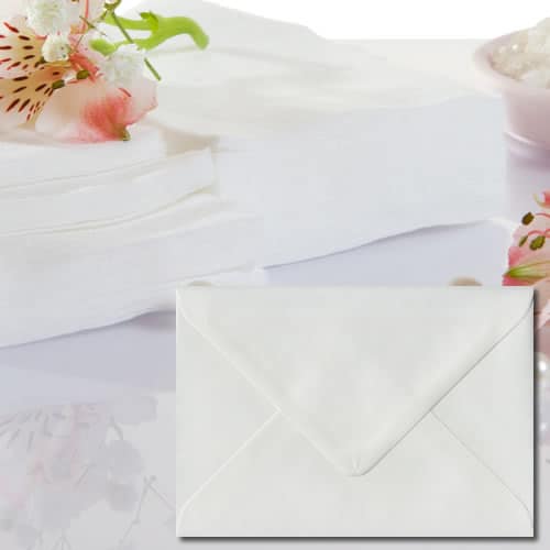 White Laid Textured Envelopes