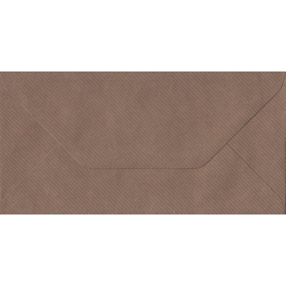 Brown Ribbed Premium Gummed DL - 110 mm x 220 mm Envelope