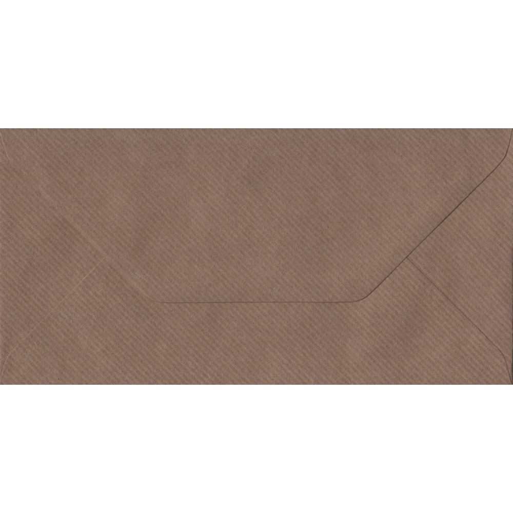 Brown Ribbed Premium Gummed DL - 110 mm x 220 mm Envelope