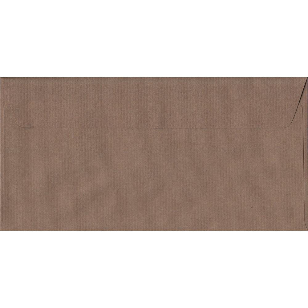 Brown Ribbed 110mm x 220mm DL Value Pack. 100 Brown DL Envelopes.