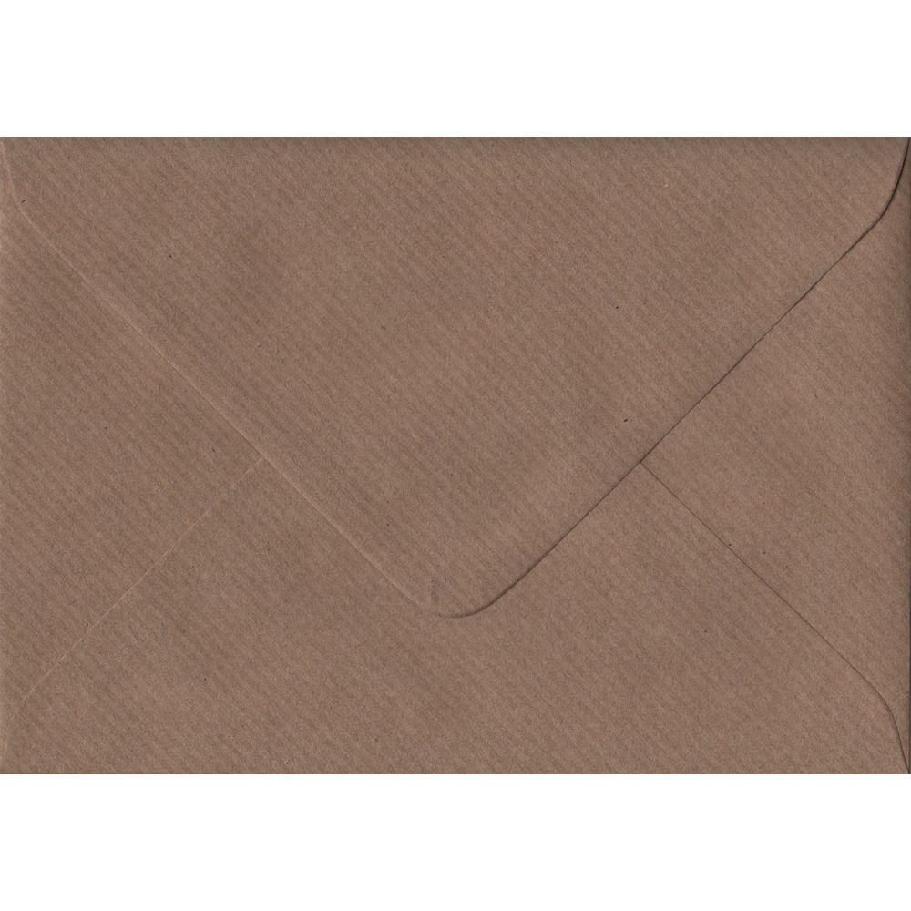 Brown Ribbed 5 x 7 inch Gummed 133 x 184mm Coloured Envelope