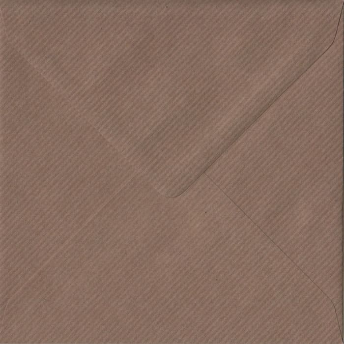 Brown Ribbed Premium Gummed S4 - 155 mm x 155 mm  Envelope