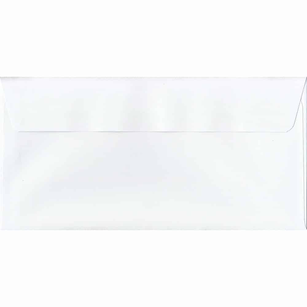 White 110mm x 220mm 120gsm Peel/Seal DL/Tri-Fold A4 Sized Envelope