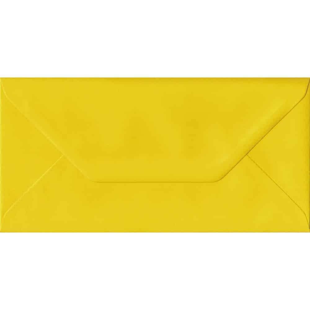 Daffodil Yellow Plain Gummed DL - 110 mm x 220 mm Envelope