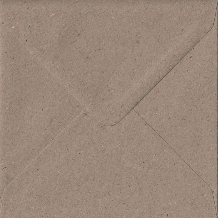 Fleck Kraft 155mm x 155mm S4 Value Pack. 100 Brown Square Envelopes.