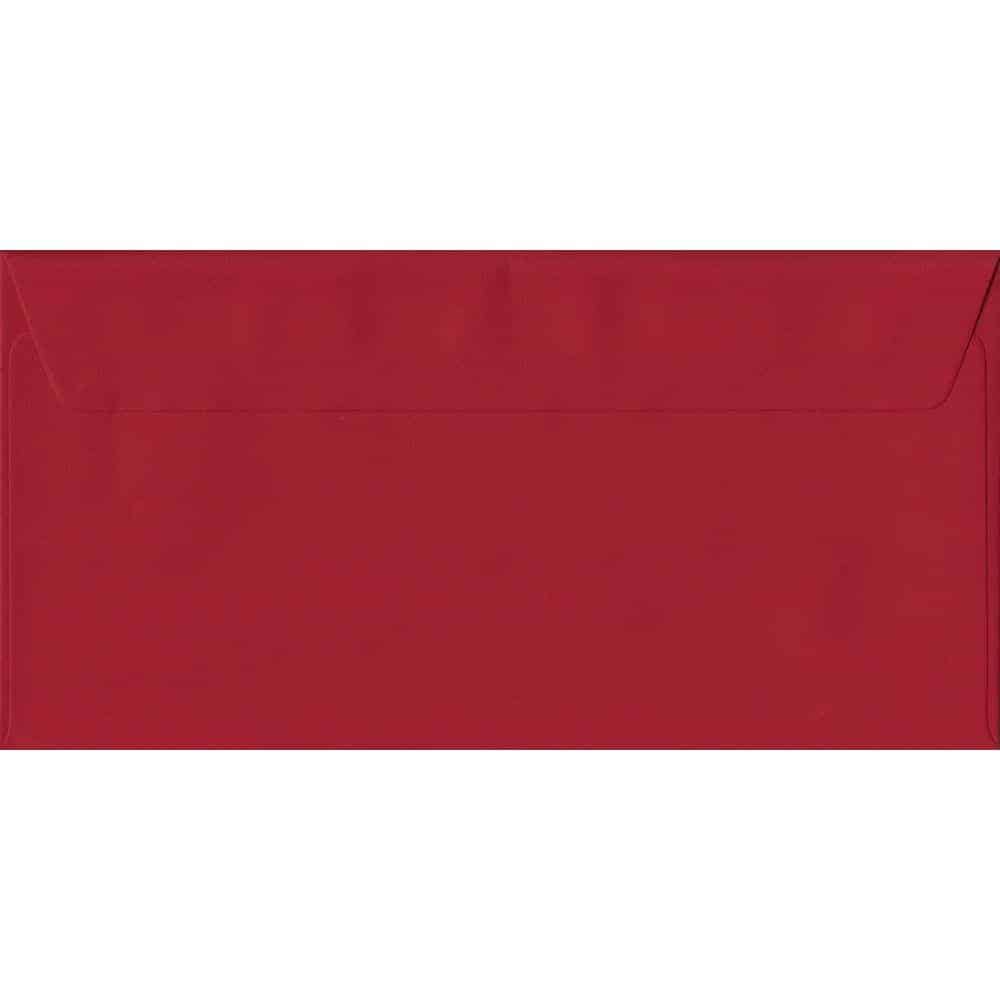 Scarlet Red Plain Peel And Seal DL - 110 mm x 220 mm Envelope