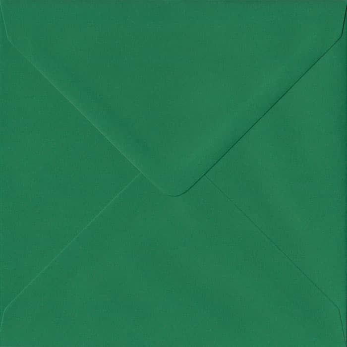 Xmas Green Premium Gummed S4 - 155 mm x 155 mm  Envelope