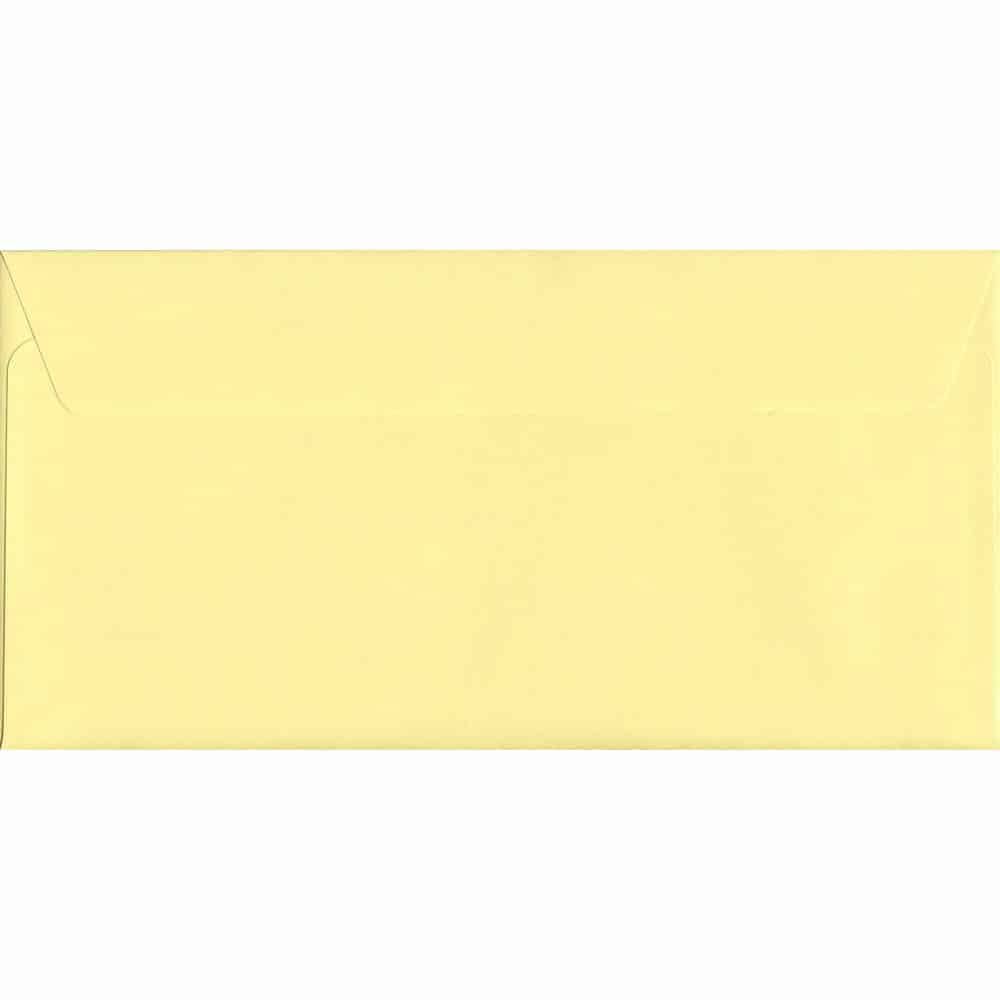Pale Yellow 114mm x 229mm DL Value Pack. 100 Yellow DL Envelopes.