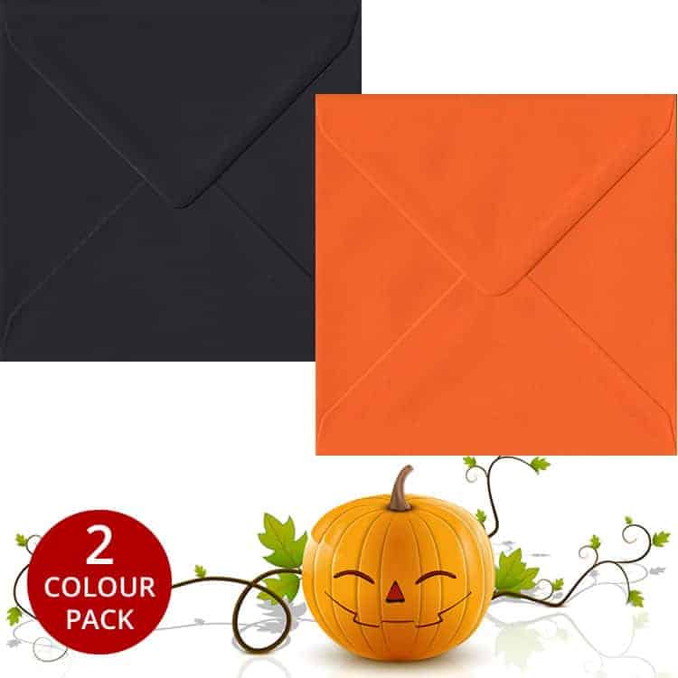 Halloween Pack - 50 S4 Gummed Envelopes In Black & Orange