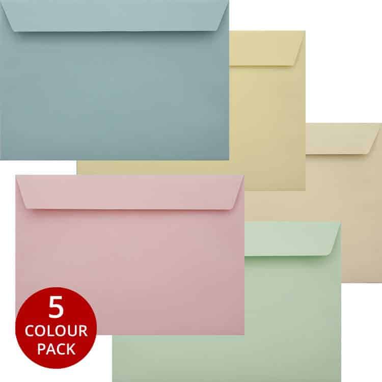 Premium Pastel Pack - 50 Pastel C5 Self Seal Luxury 120gsm Envelopes