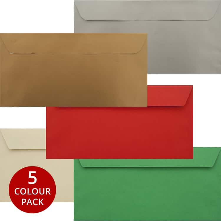 Premium Xmas Pack - 50 Xmas DL Self Seal Luxury 120gsm Envelopes