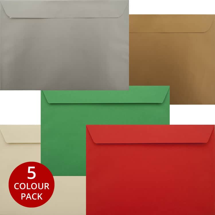 Premium Xmas Pack - 50 Xmas C5 Self Seal Luxury 120gsm Envelopes