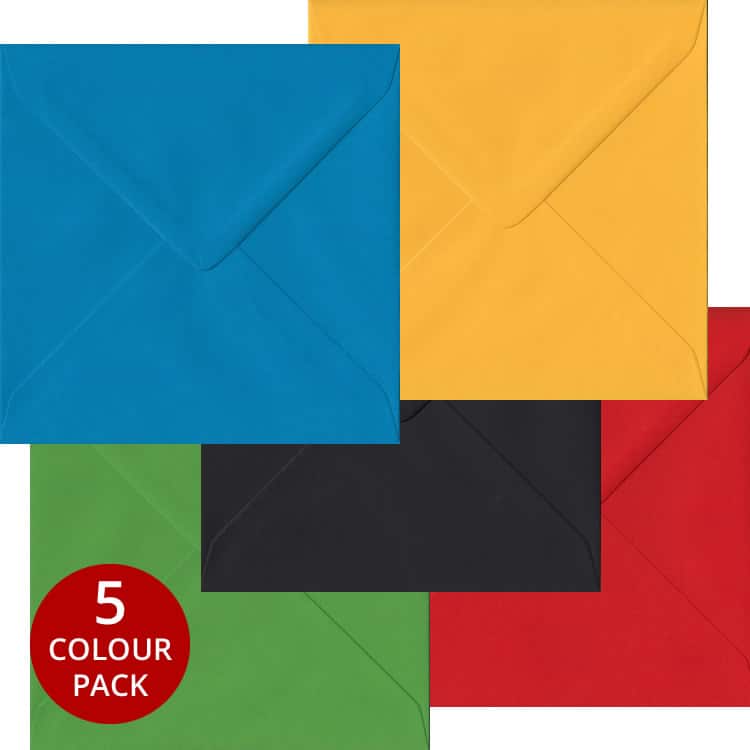 Olympic Pack - 100 S4 Gummed Envelopes In Five Olympic Colours