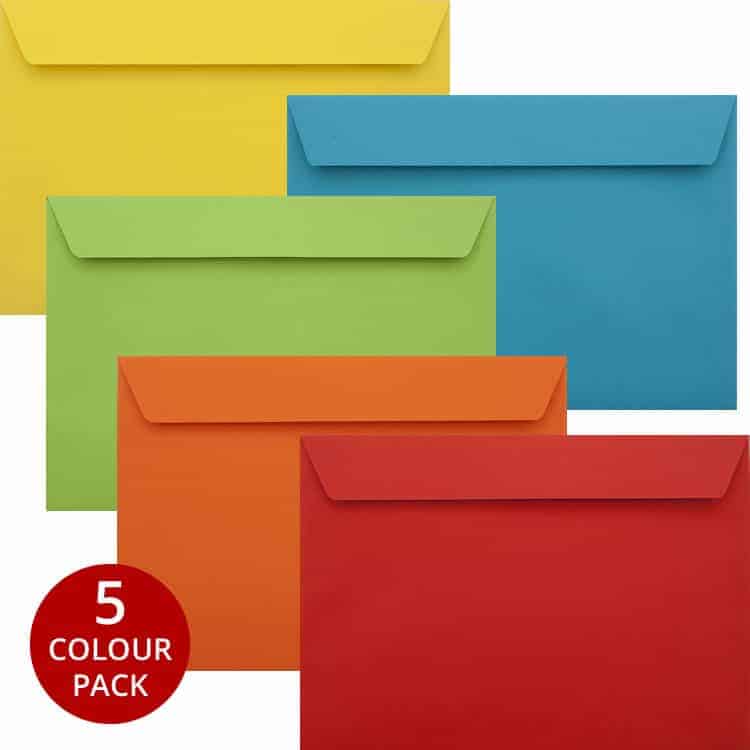 Premium Colour Pack - 50 Vibrant C5 Self Seal Luxury 120gsm Envelopes