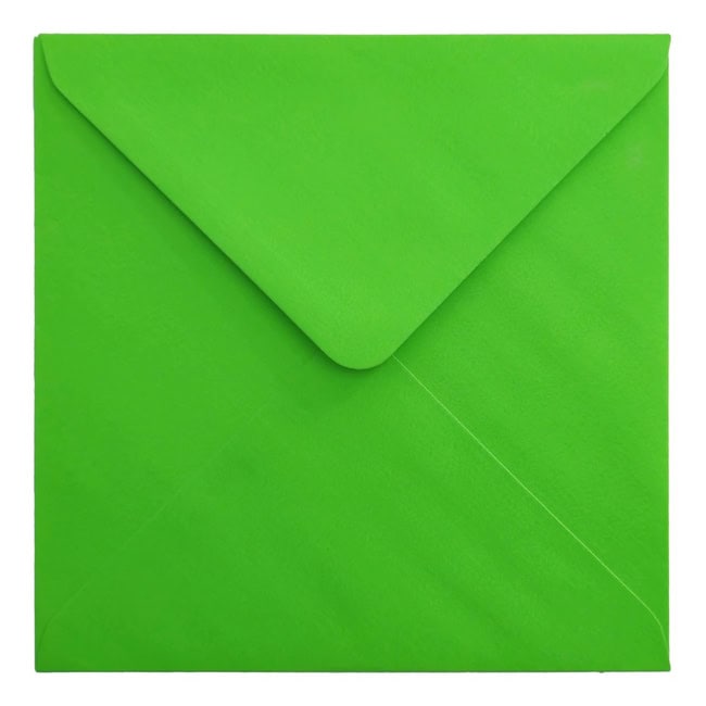 Electric Green Envelope 155mm Square Closed