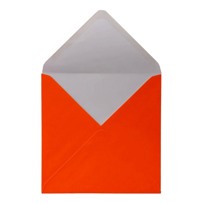 Electric Orange Envelope 155mm Square Open