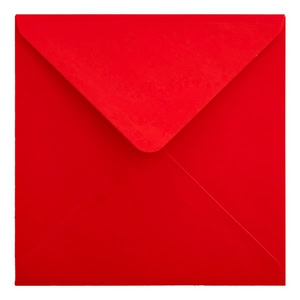 Electric Red Envelope 155mm Square Closed
